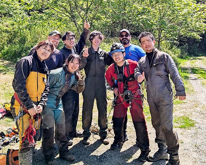 With the cavers who provided support