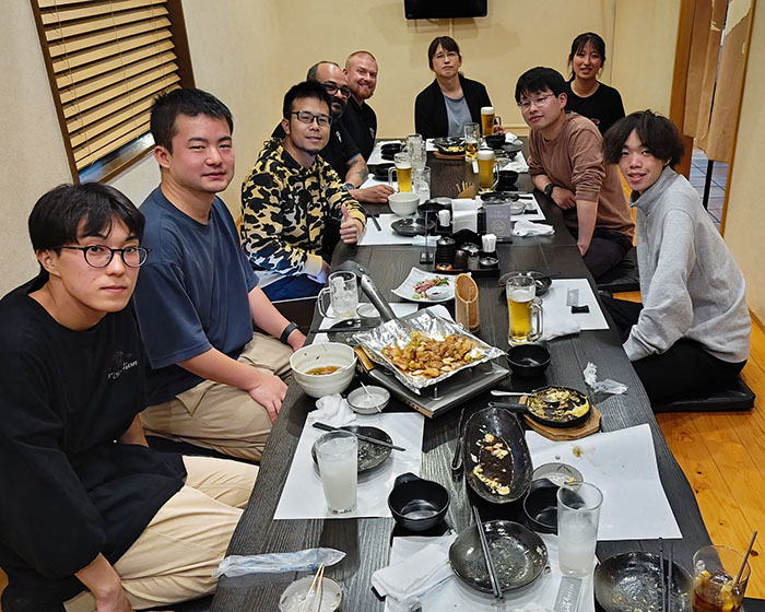 The closing dinner with the whole team