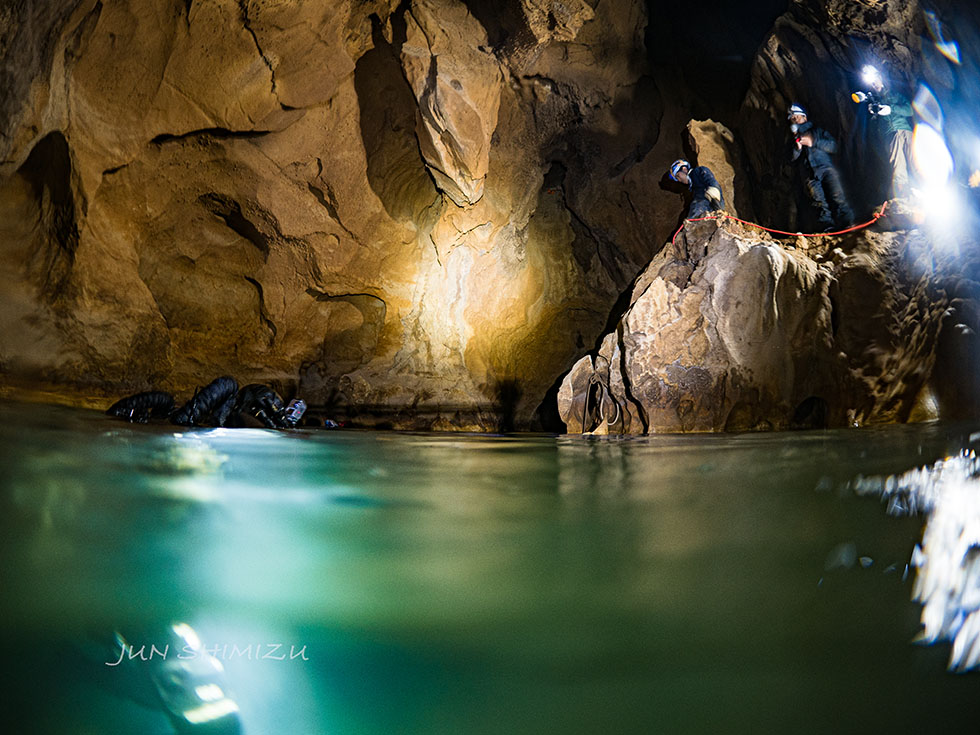 Near the surface of an underground lake, Akiyoshidai