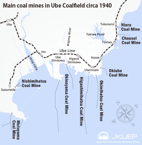 The map of Ube coal field