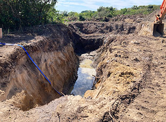 Excavated construction site