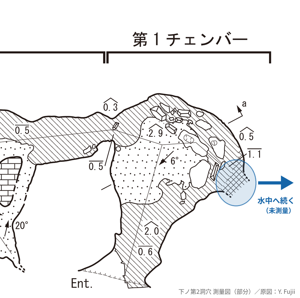 The candidate entry point to the underwater section of Shimono Dai-2 Doketsu, a newly discovered cave in Kirishima City, Kagoshima